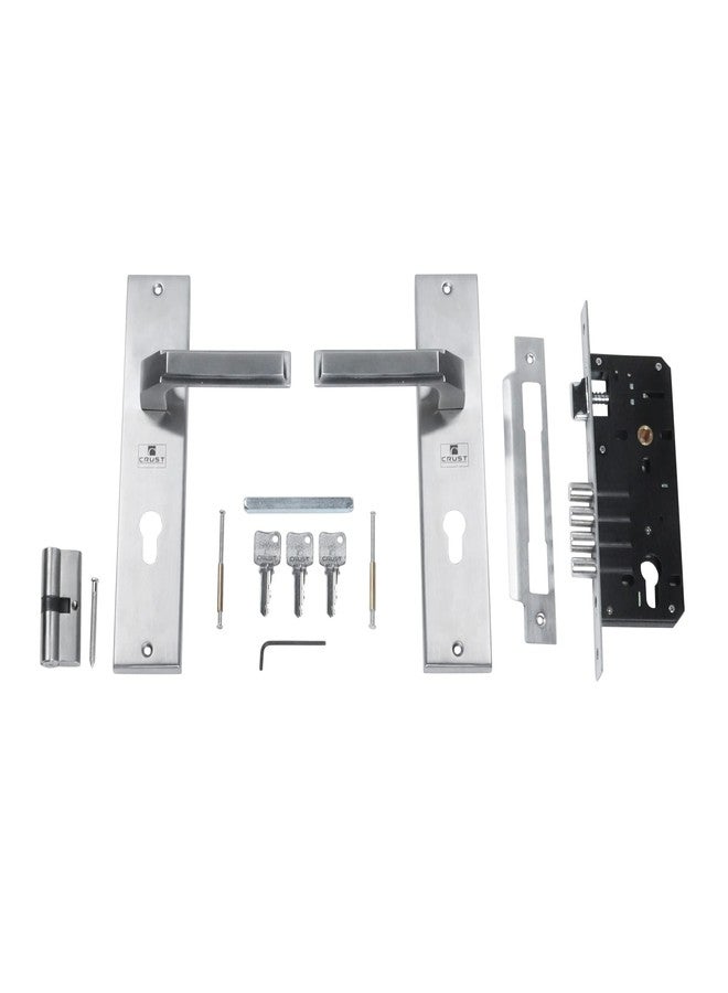 Crust Bolt Premium 10" Cy Plate Mortise Door Lock Handle Set with Brass Lock Body and Both Side Key, 60mm Cylinder Set with 3 Computer Keys - Image 4